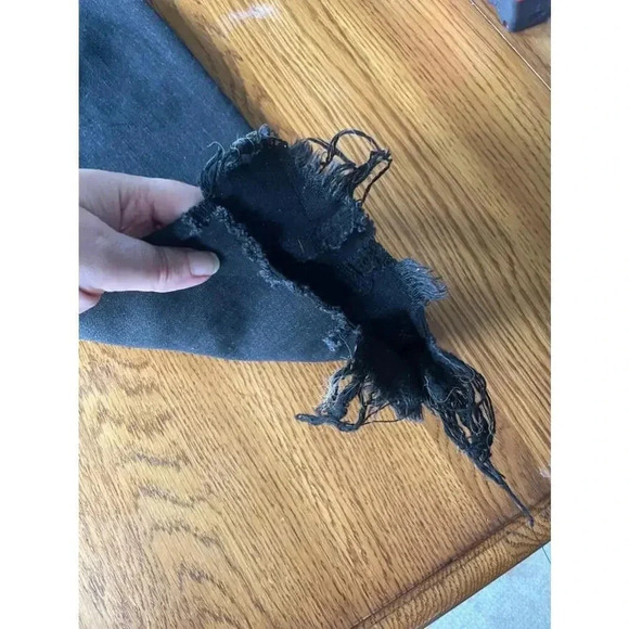 Women's Vervet by Flying Monkey Black‎ Distressed Jeans Size 32 Bin B - Picture 4 of 13